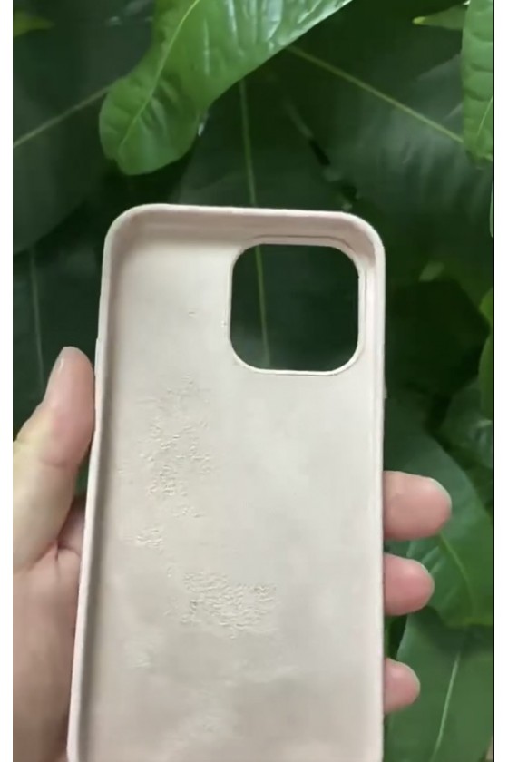 Coque magnétique en silicone beige pour iPhone 14