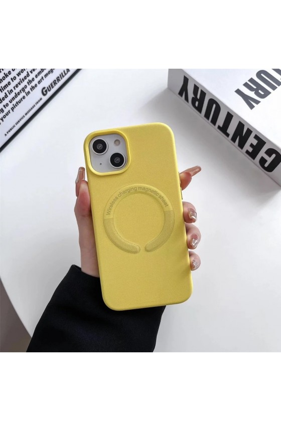 Coque magnétique en silicone jaune pour iPhone 11