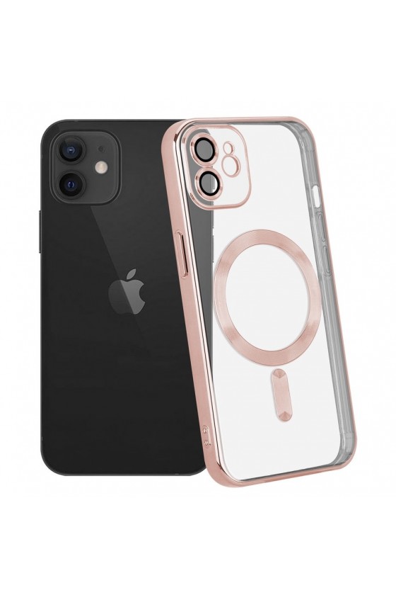 Coque magnétique transparent pour iPhone 11 rose