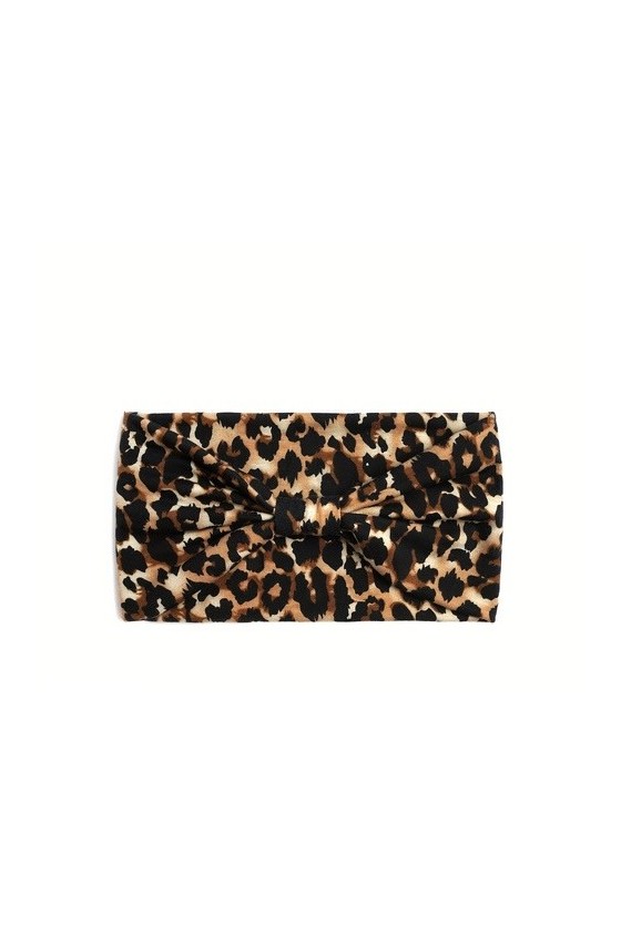 Bandeau en coton à imprimé léopard