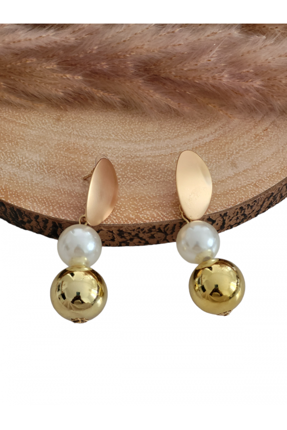Boucles d'oreilles dorées à perles