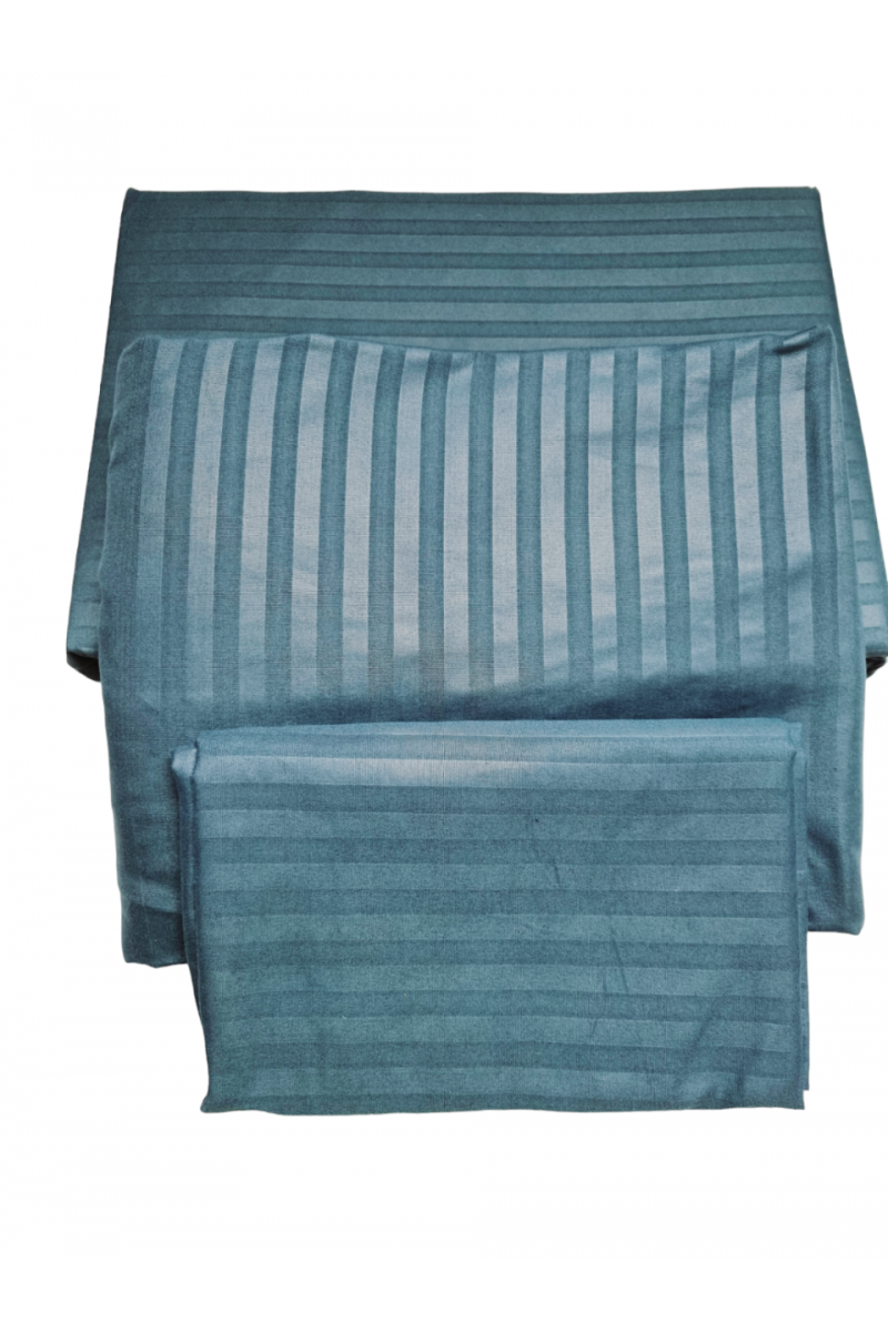 Parure de draps 4 pièces pour lit 140 x 190 cm Heart bleu 100% coton /