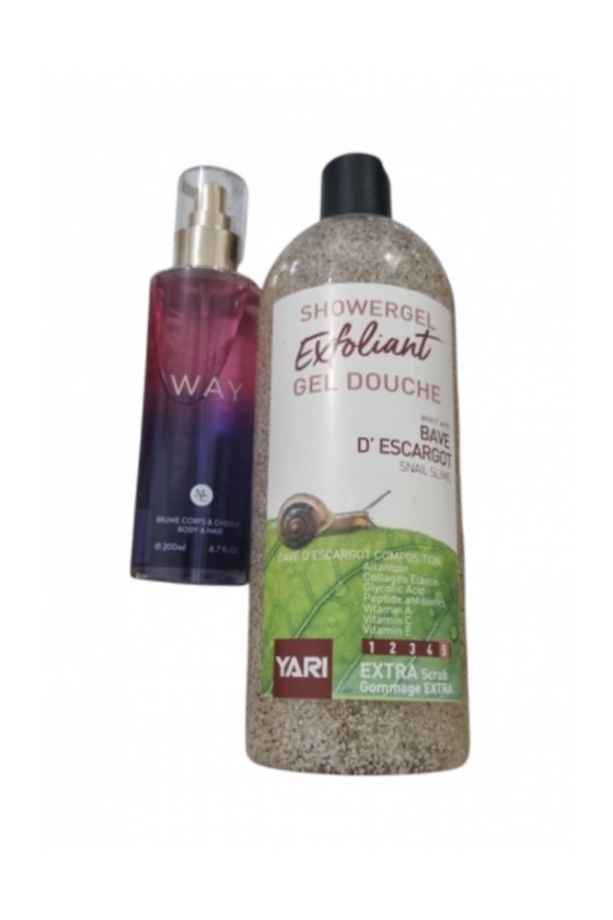 Gel Douche Gommage Extra Éclaircissant Bave d'Escargot & Vitamine C & Brume Corps & Cheveux My Way