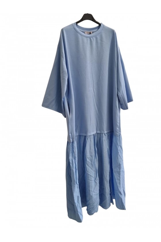 Robe t-shirt longue bleu