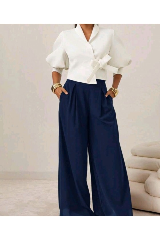 Pantalon fluide bleu marine