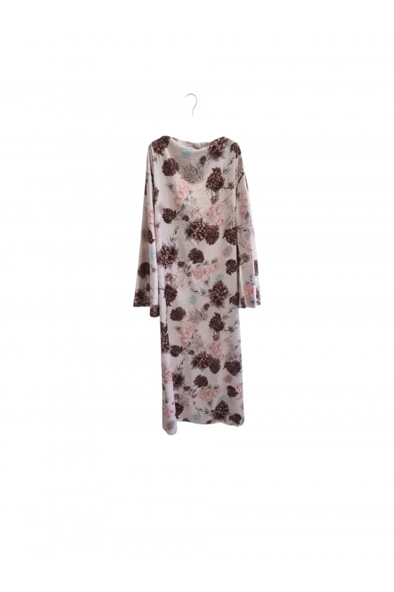 Robe imprimée à fleurs marron