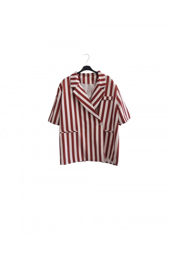 Blazer à rayures rouges et...