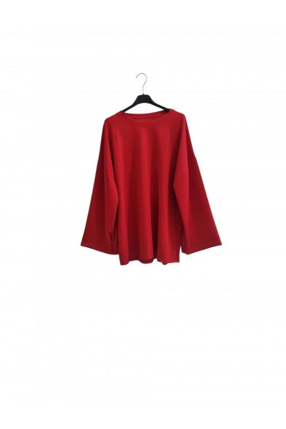 T-shirt manches longues rouge taille unique 36/40